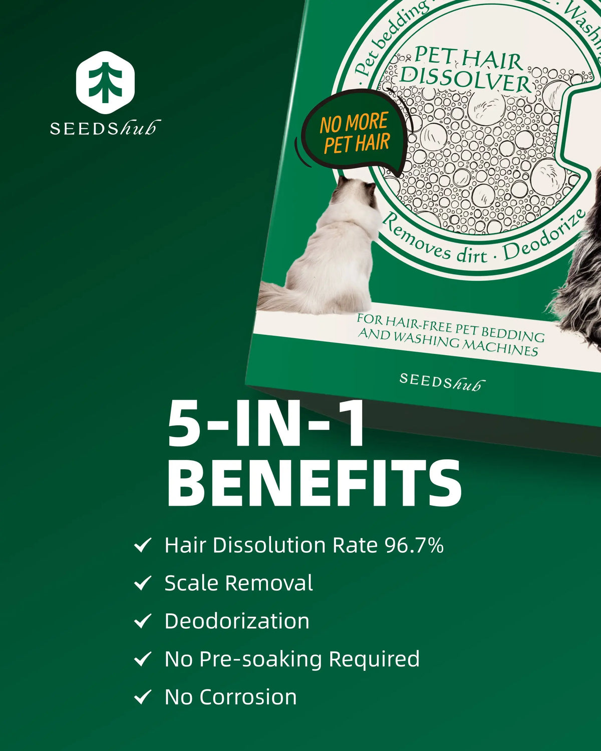 Seedshub Pet Hair Dissolver 6 Sachets Seedshub