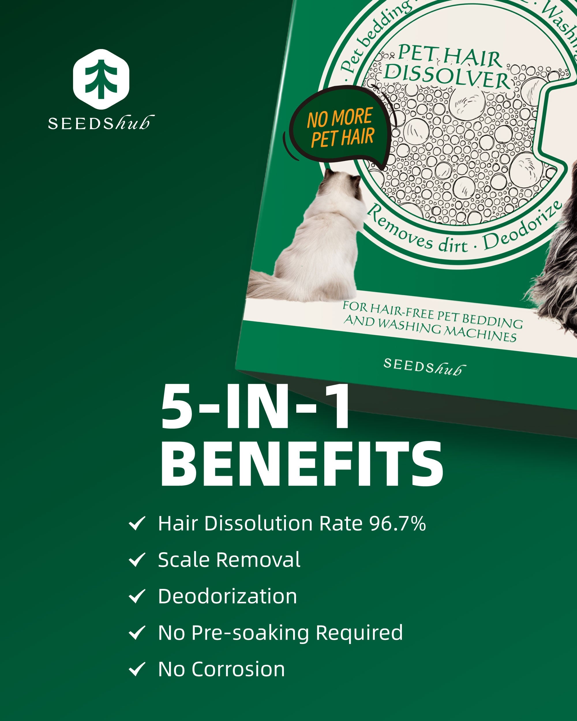 Seedshub Pet Hair Dissolver 6 Sachets Seedshub