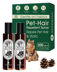 Up to 30% 4-in-1 Pet Hair Remover & Odor Neutralizer Spray, Anti Static Wrinkle Release, Plant Based Enzymes, Safe for Pets, Fabrics & Furniture, Refresh Pine Nut Scent, 6.76 fl oz, 2 Travel Pack