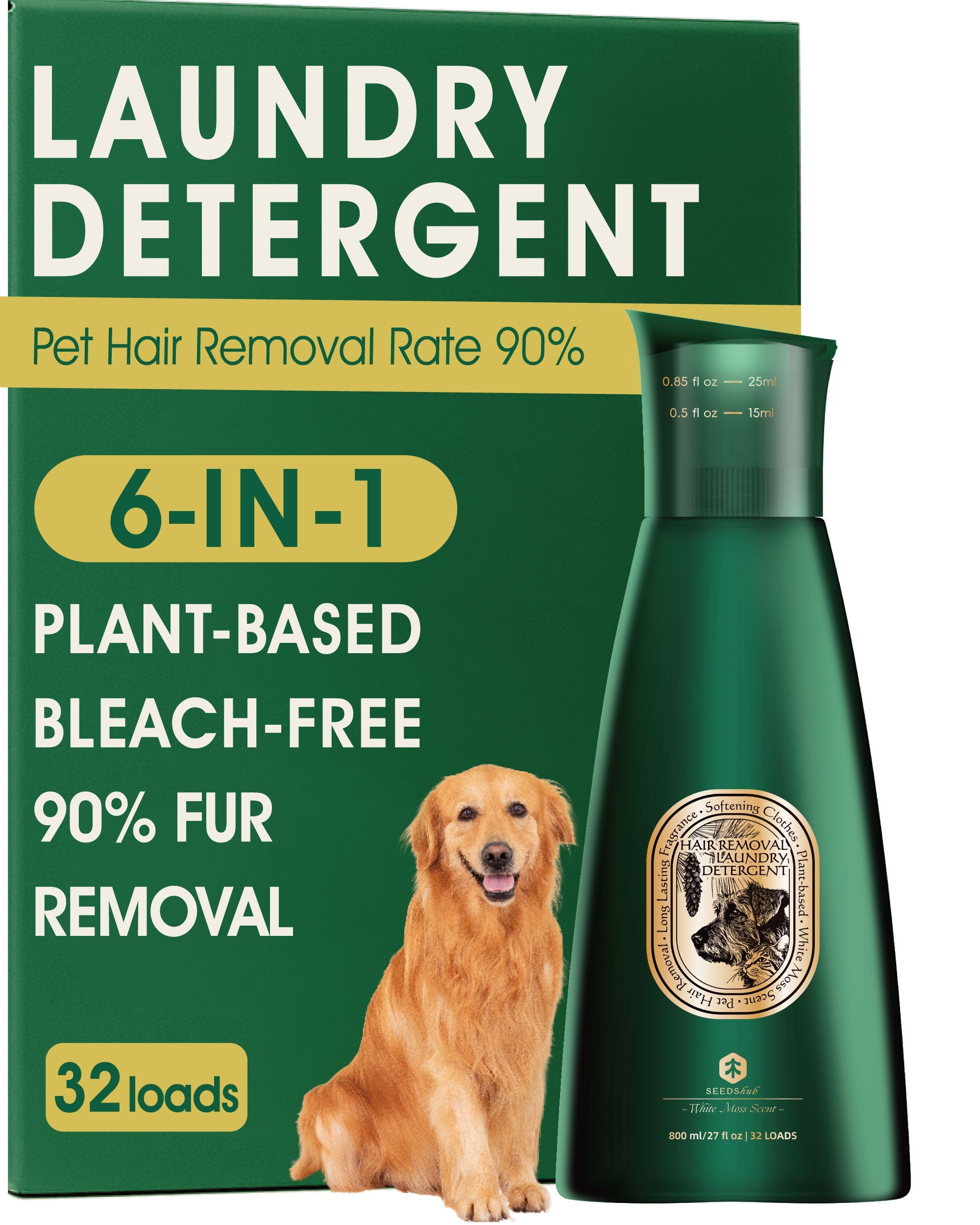 Seedshub Pet Hair Removal Laundry Detergent 800ml Seedshub