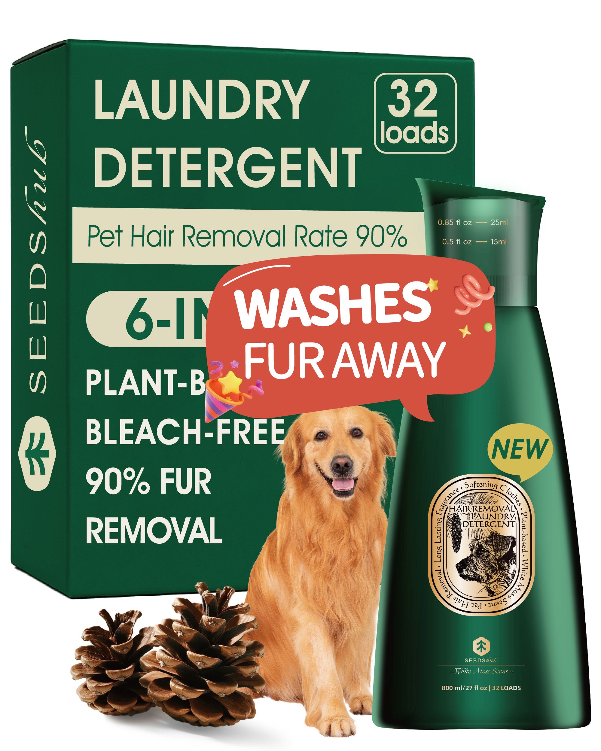 Seedshub Pet Hair Removal Laundry Detergent 800ml