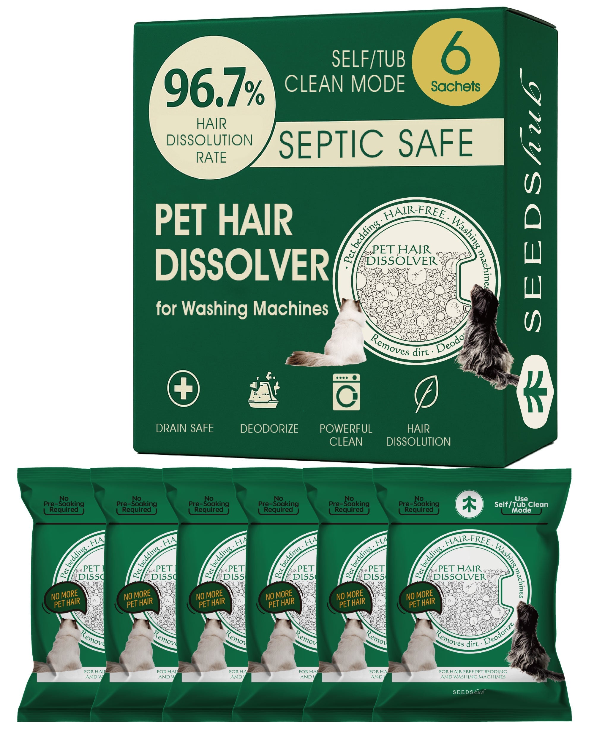Seedshub Pet Hair Dissolver 6 Sachets Seedshub