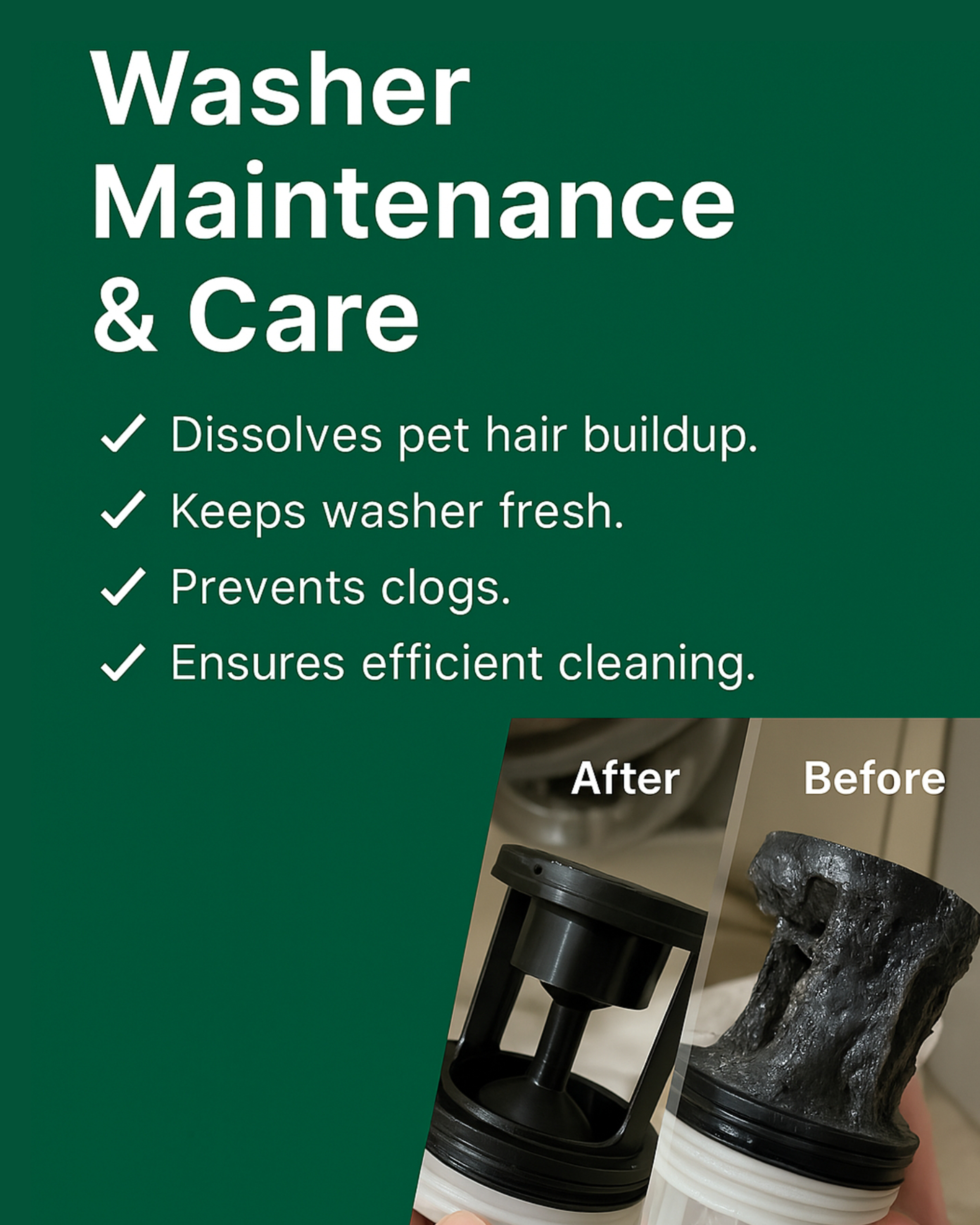 Up to 30% Pet Hair Dissolver for Washing Machine Pack of 6, Pet Hair Remover for Laundry , 96.7% Dissolution Rate, Dog&Cat Hair Remover